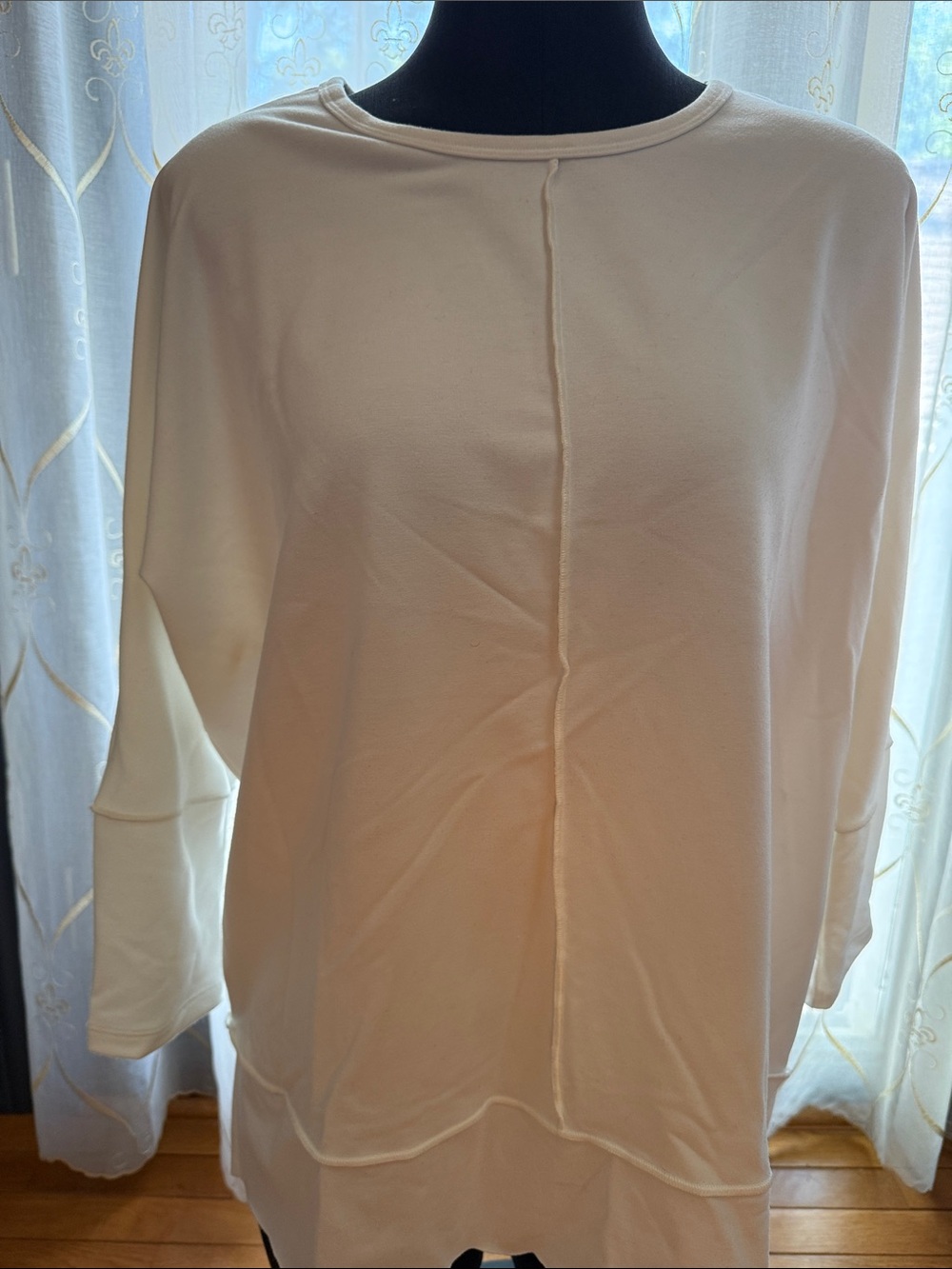 SPANX White Long-Sleeve Seam-Detail Tunic Top